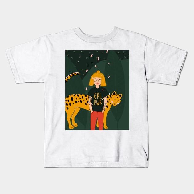 Grl Pwr #3 Kids T-Shirt by Artsy Morning Studio